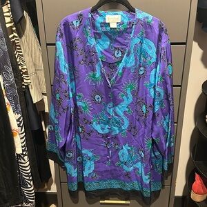 Vintage Diane Von Furstenberg Silk Assets Tunic 2X